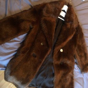 Faux fur Coat Size S us 4 Zara
